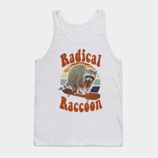 Radical raccoon on a skateboard retro Tank Top